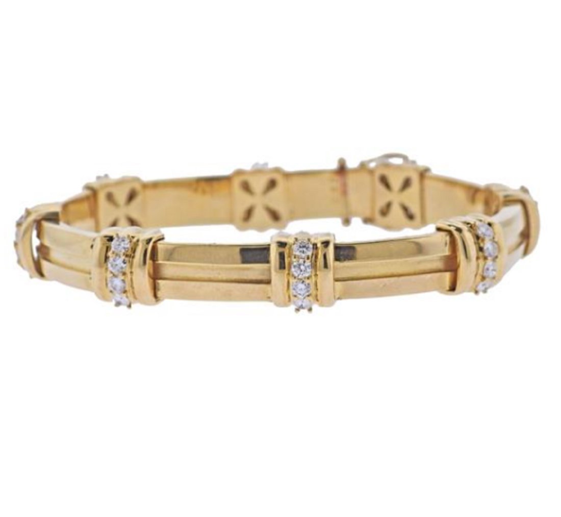 Tiffany & Co. Atlas Style 18k yellow gold diamond bracelet stamped (1 of 9)