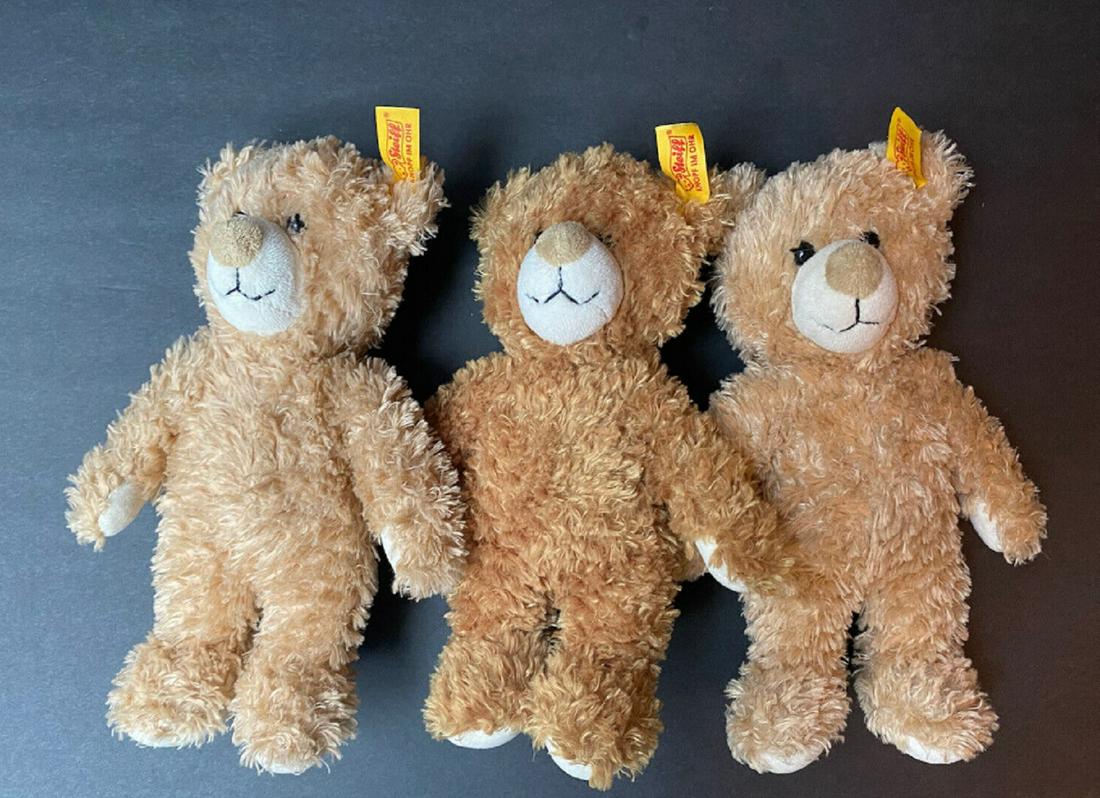 Steiff Plush Bears 8" 2x Luca, and 1 Luise Brown Beige Yellow Ear Tags (1 of 7)