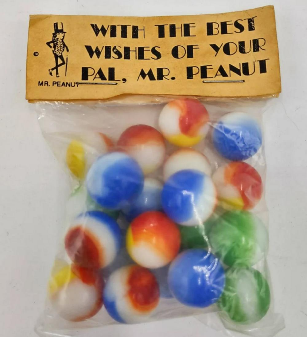 Mr. Peanut Advertising Promotional Marbles - Vintage Collectible 1930: Mr. Peanut Advertising Promotional Marbles - Vintage Collectible 1930
