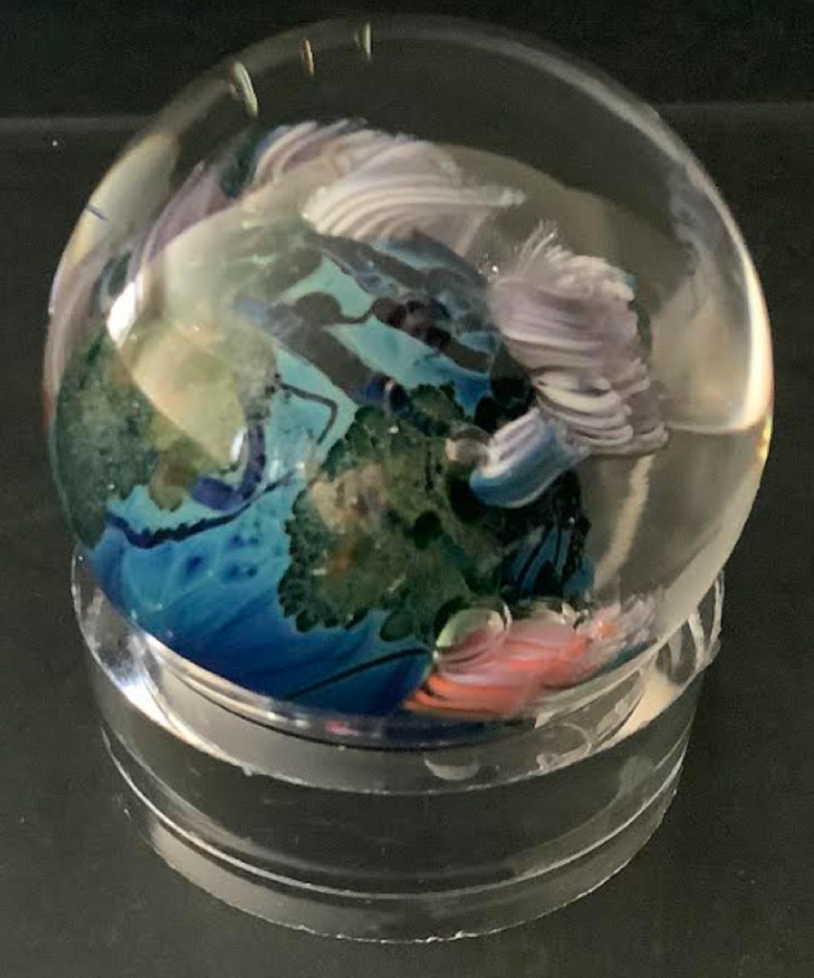 JOSH SIMPSON SIGNED ART GLASS PLANET MARBLE . (1 of 4)