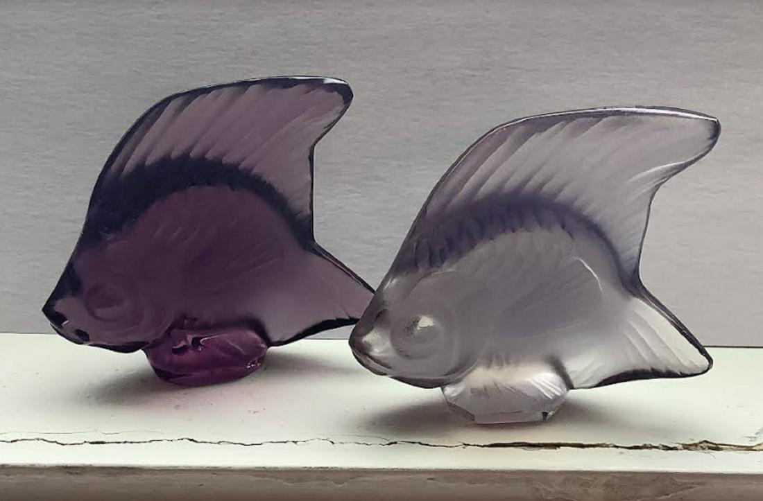 Lalique Crystal Amethyst shades of Fish Made in France (1 of 6)
