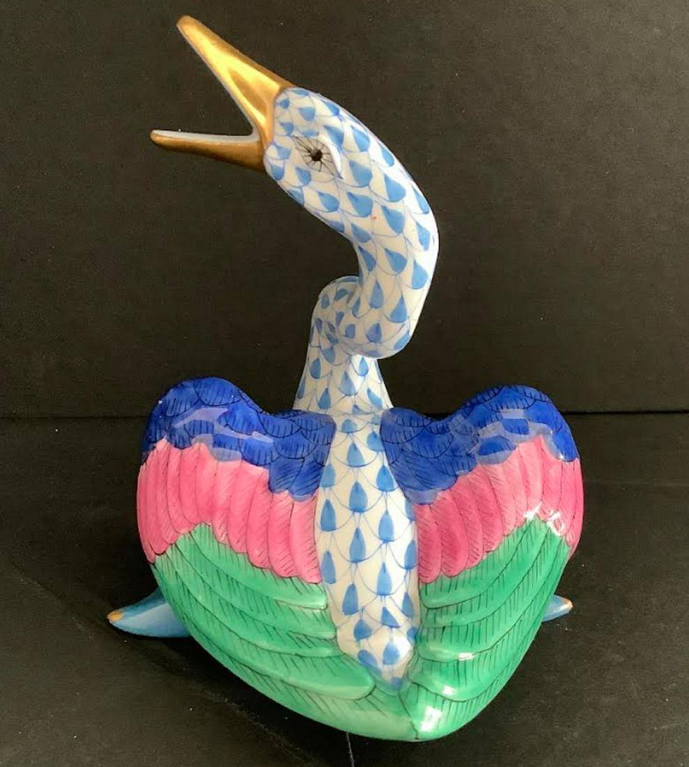 Herened Signed Porcelain Blue Duck Fishnet Pattern (1 of 7)