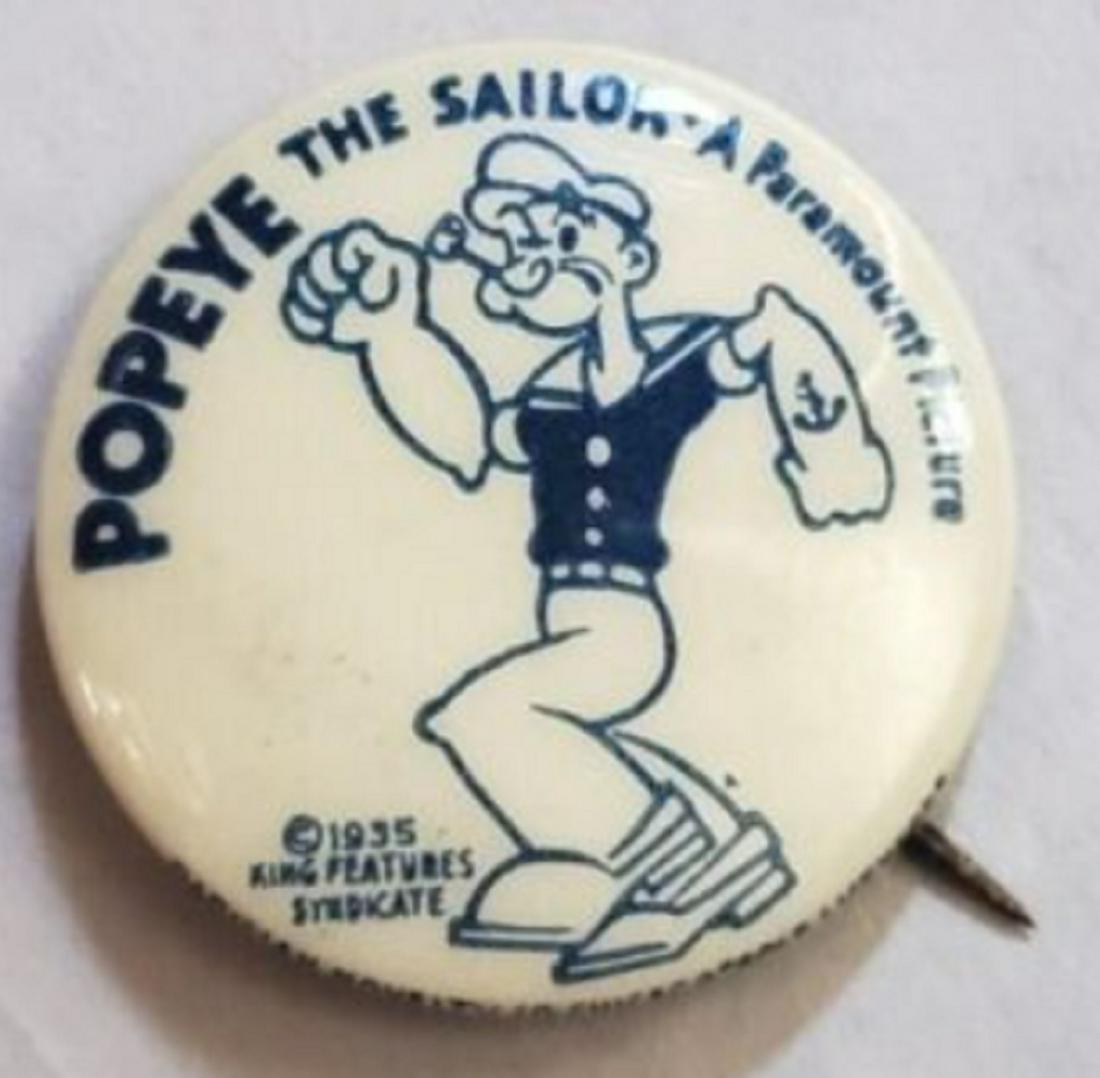 Popeye Paramount  celluloid pin back button vintage antique 1930s (1 of 4)