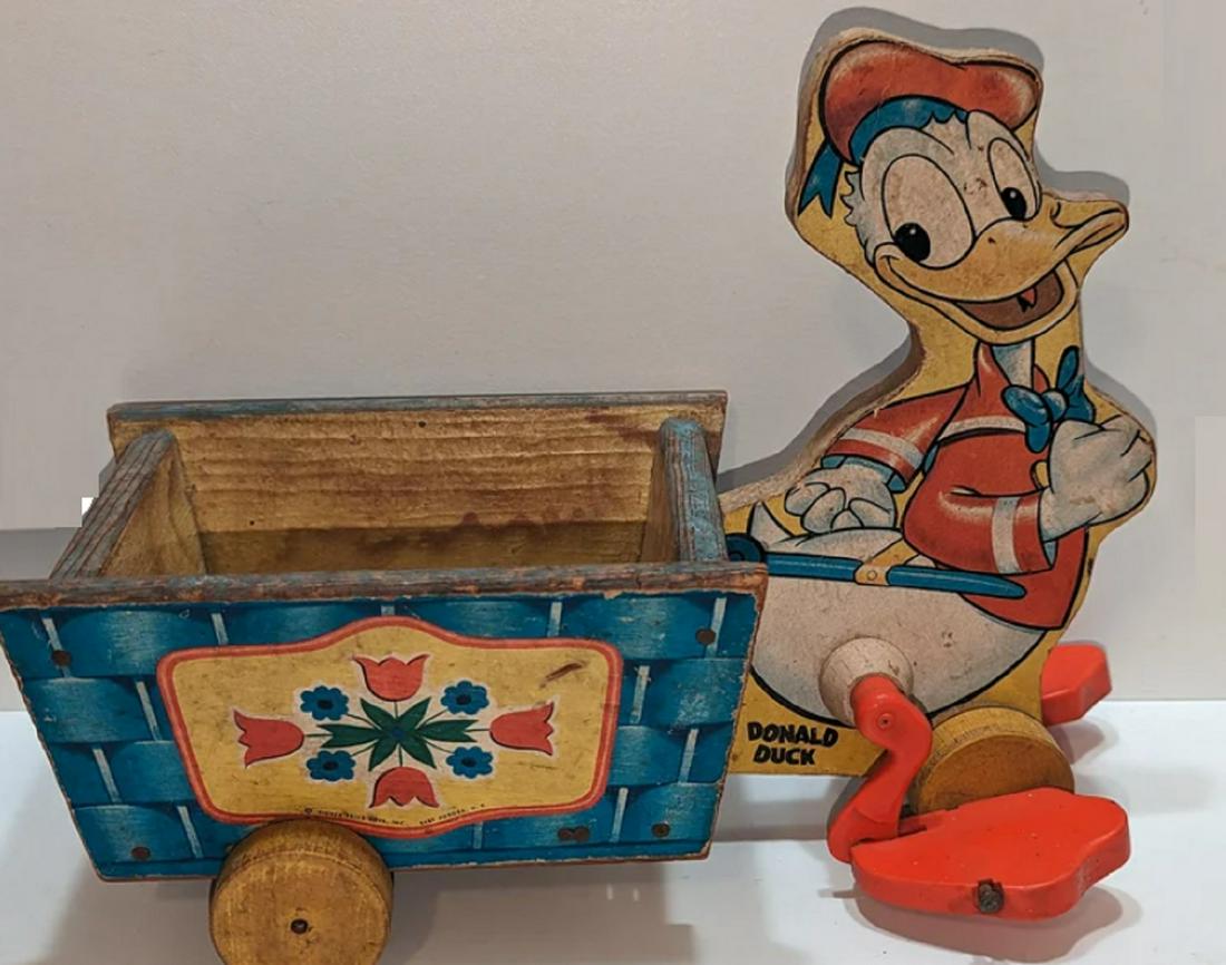 Fisher Price Wood Quack FP 605 Pull toy 1956: Fisher Price Wood Quack Pull toy 1956. missing string FP #605