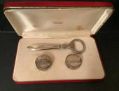 Cartier Sterling Perrier Rare  Bottle Opener and Corks Perrier with box