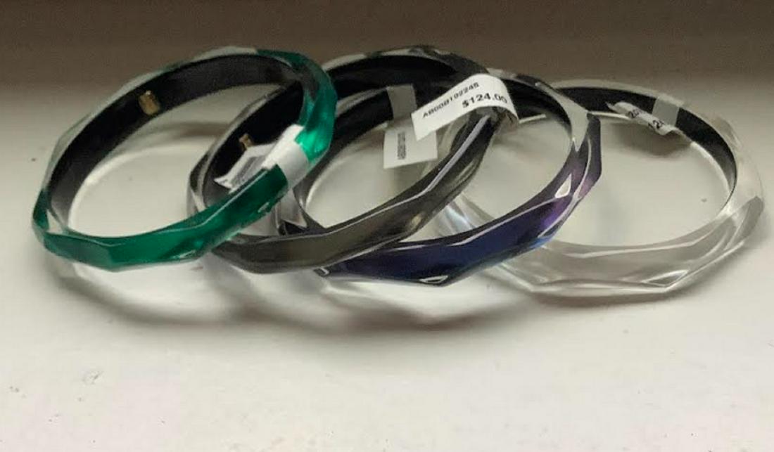 Alexis Bittar 4 bangle bracelets, Green, Blue, Black, White (1 of 3)