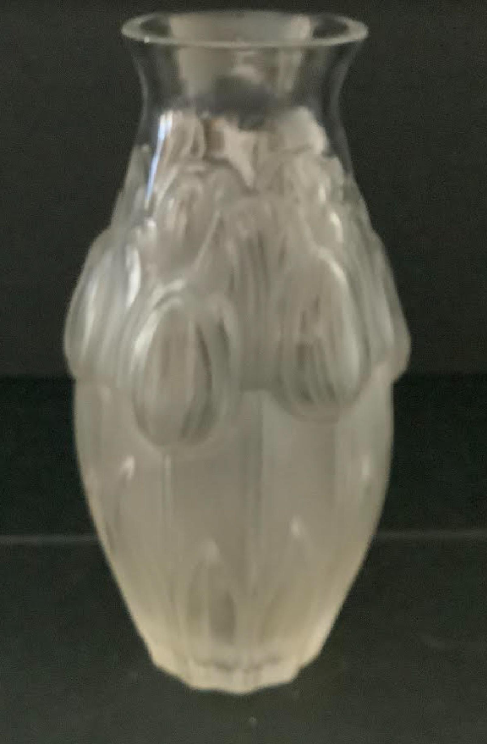 Lalique Signed Tulip Vase Made in France (1 of 3)
