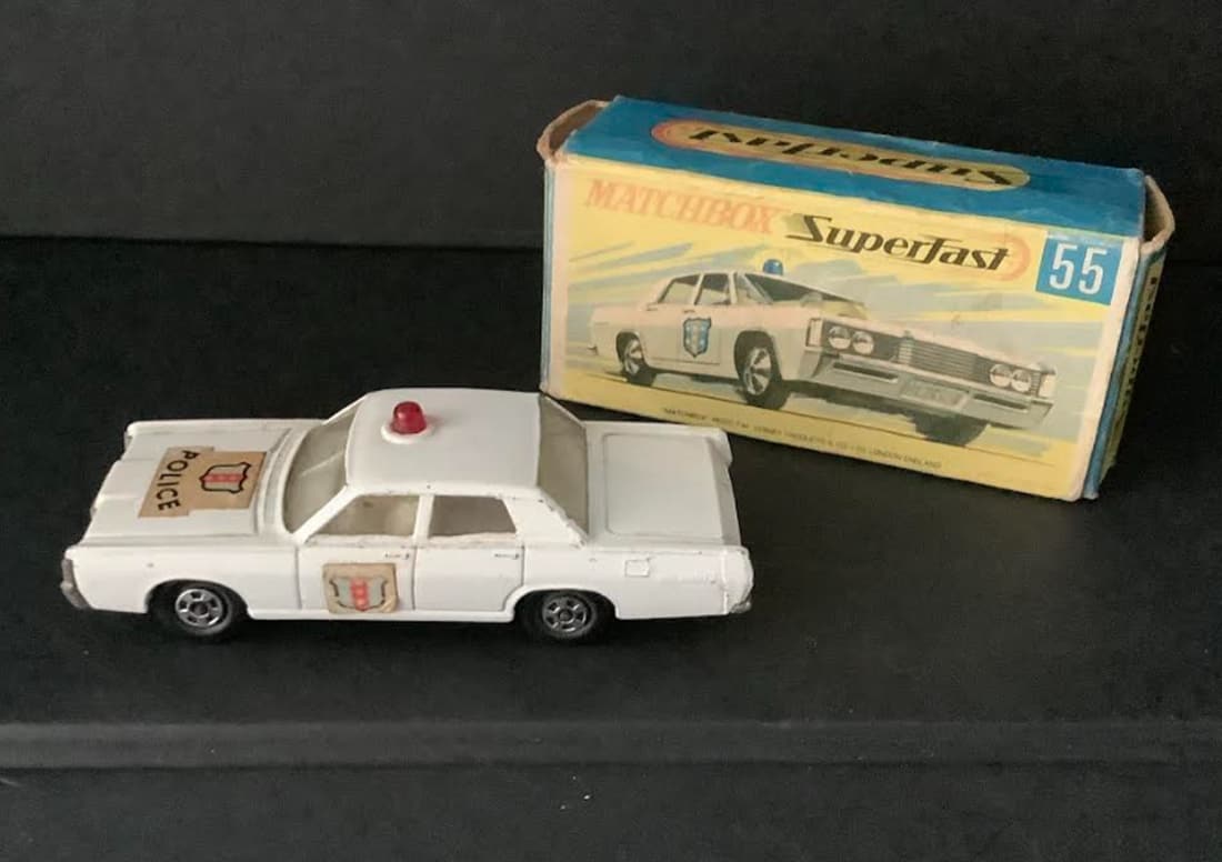 MATCHBOX LESNEY SUPERFAST #55  POLICE CAR WITH BOX (1 of 8)