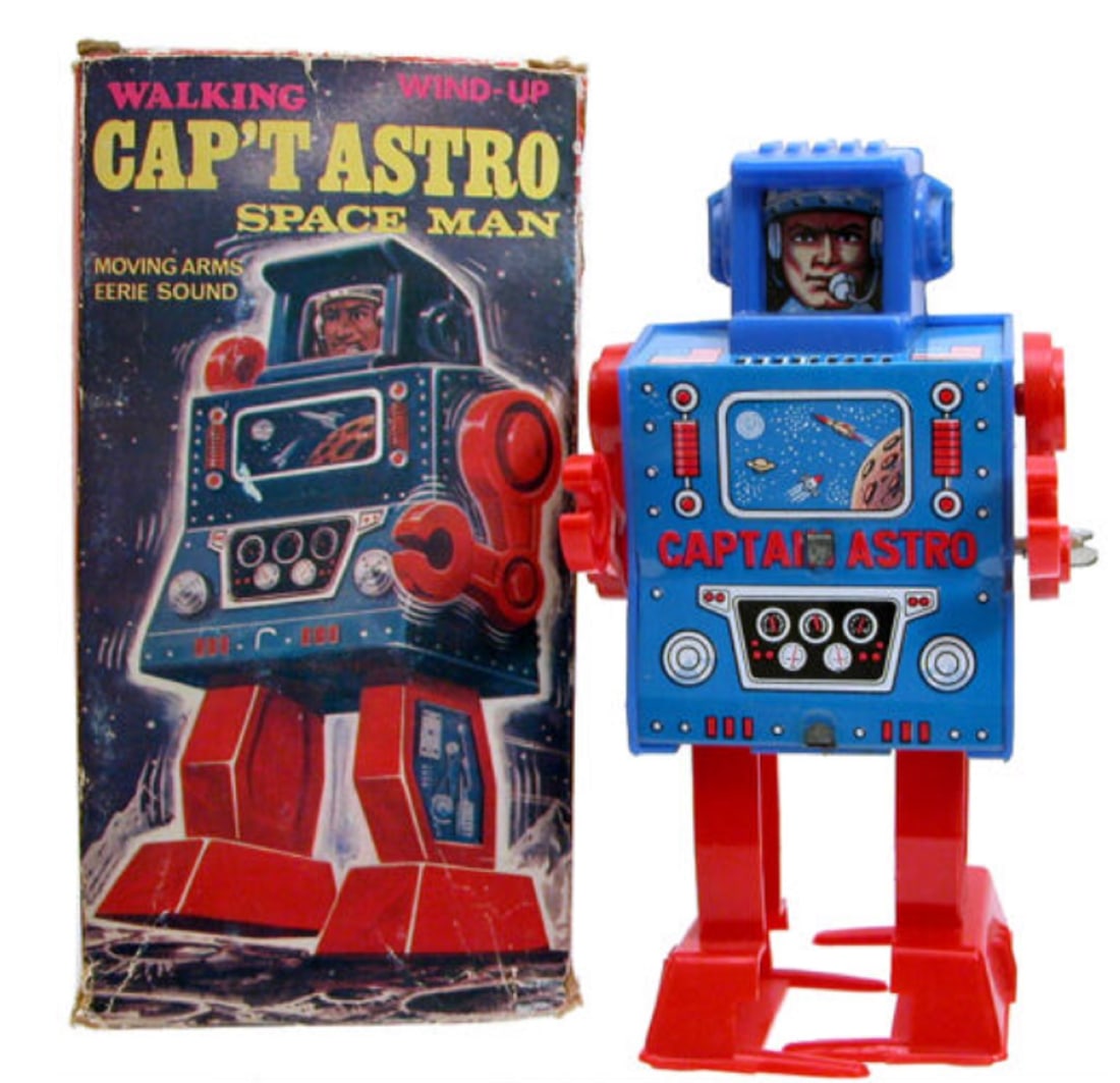 Captain Astro mechanical walking space man robot Mego Japan with original box (1 of 7)