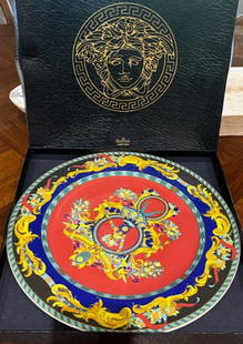 Versace Le Roi Soleil PORCELAIN Charger Service Plates SET OF 2 WITH BOX MADE IN GERMANY: Rosenthal Versace Le Roi Soleil PORCELAIN Charger Service Plate 12 1/4inch SET OF 2 MADE IN GERMANY