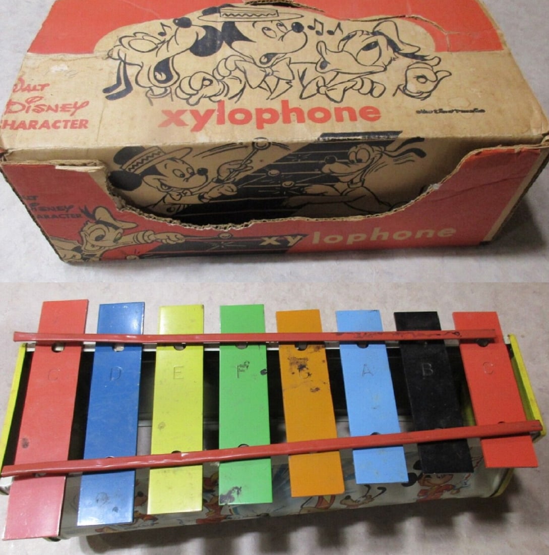 Walt Disney Toy Metal Xylophone Mickey Mouse With orig Box (1 of 5)