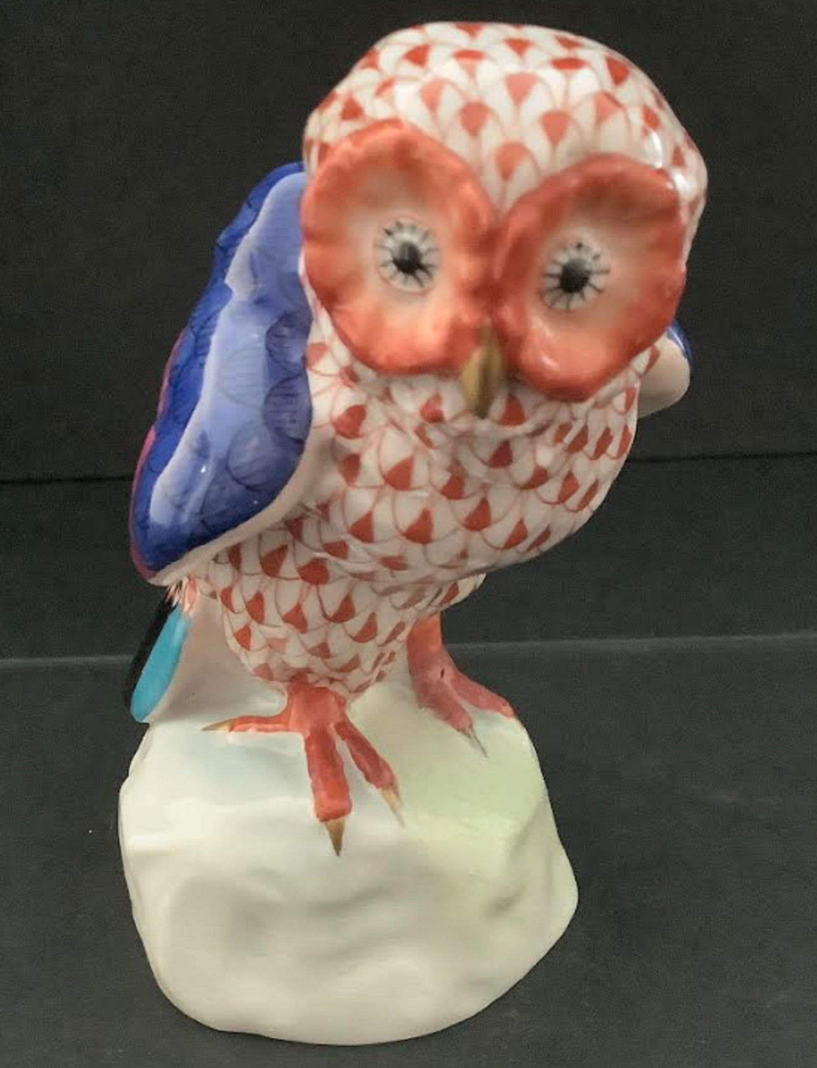 SIGNED HEREND FISHENT RUST OWL FIGURINE (1 of 5)
