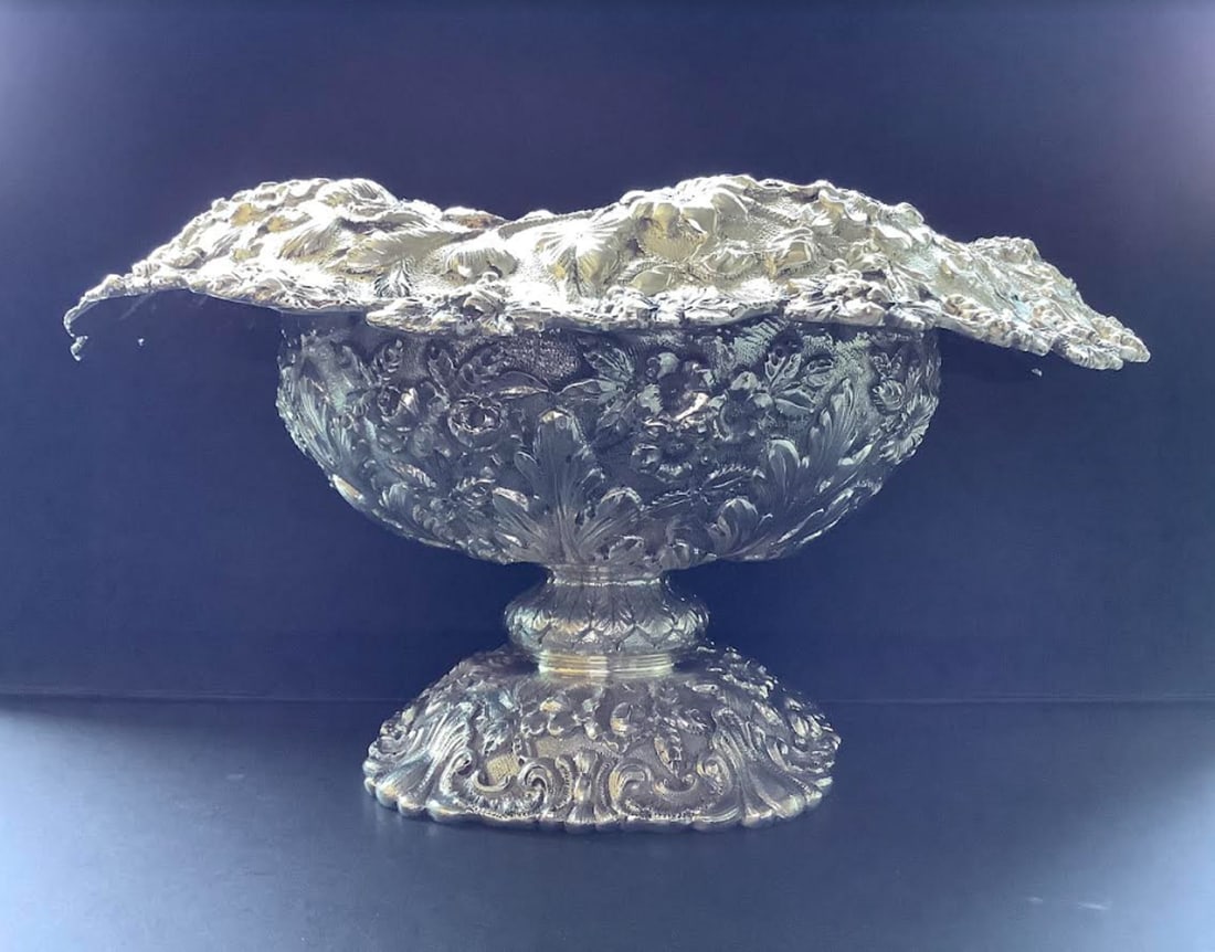 S. Kirk & Son Sterling Silver Repousse Footed Centerpiece Bowl 13 inches (1 of 10)