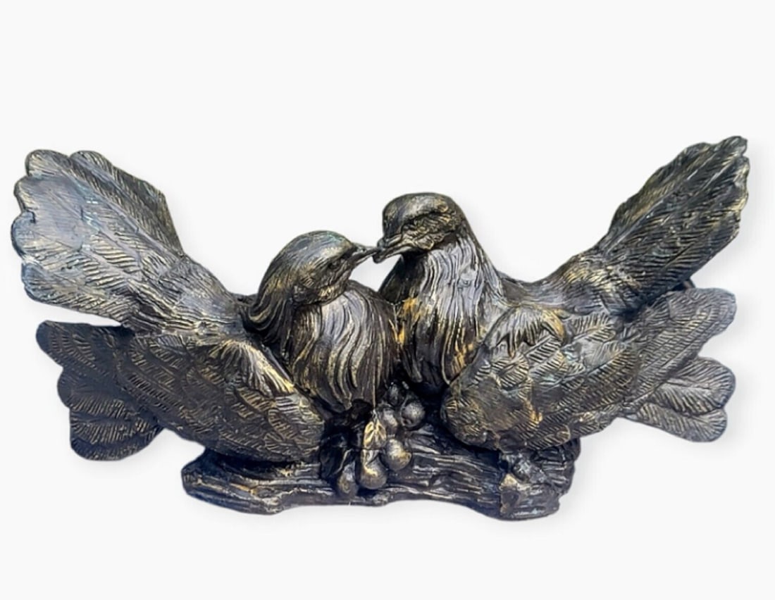 MAITLAND SMITH Bronze Love Birds Sculpture With Beautiful Petina (1 of 6)