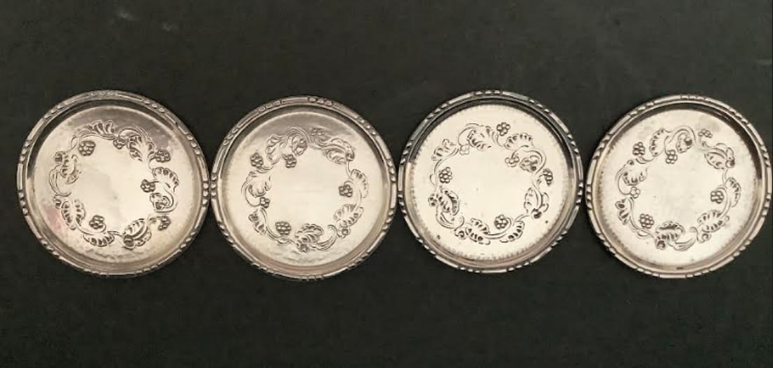 Georg Jensen Sterling Silver Coasters No 51- 51A SET OF 4 (1 of 4)