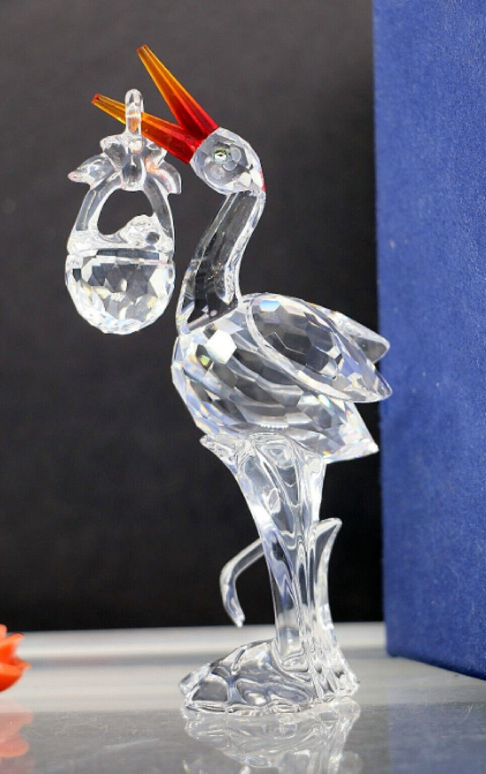 Swarovski Stork With Baby Crystal Figurine With Box and COA: Swarovski Stork With Baby Crystal Figurine With Box and COA