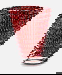 Baccarat Signed Red Eye Vase made in France: Baccarat Signed Red Eye Vase. H-5.88”, W-3.7”, Weight-2.6 lbsNo cracks, chips or nicks