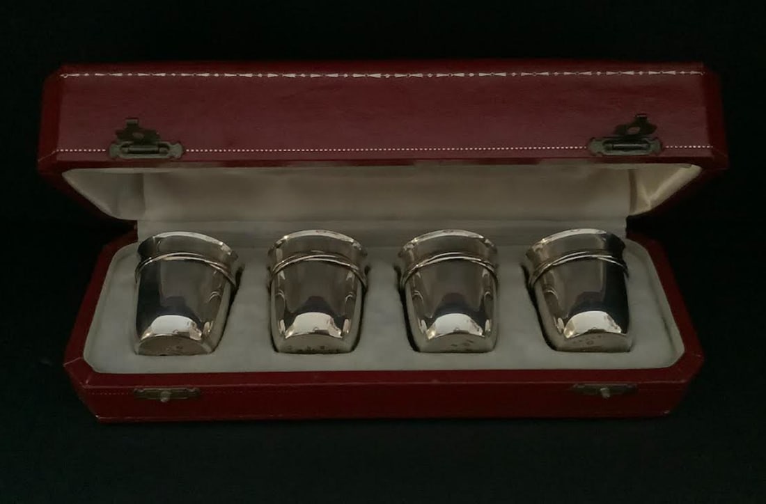 Cartier Sterling  Trinity set of 4 Tumblers with orig box (1 of 7)