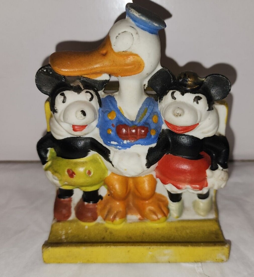 MICKEY MOUSE MINNIE DONALD Duck WALT DISNEY TOOTHBRUSH HOLDER 1930 Japan (1 of 5)