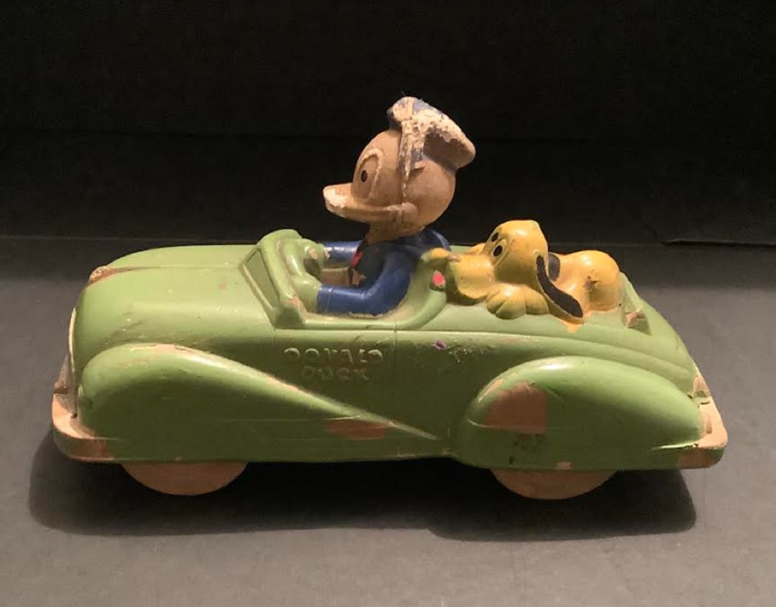 DISNEY DONALD DUCK RUBBER VEHICLE: DISNEY DONALD DUCK RUBBER VEHICLE RESTORED