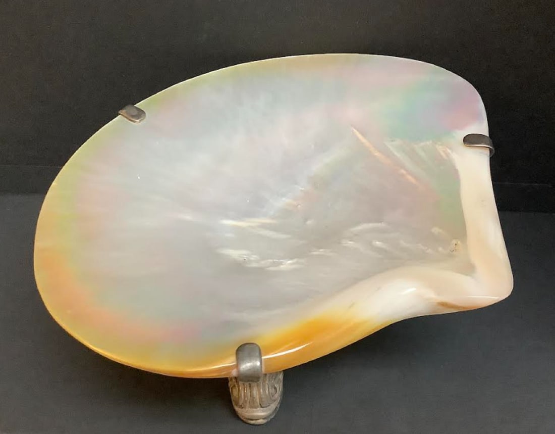 Maitland-Smith Mother of Pearl Tray or Caviar Dish. Measures approx 6.5 inches widest point (1 of 6)