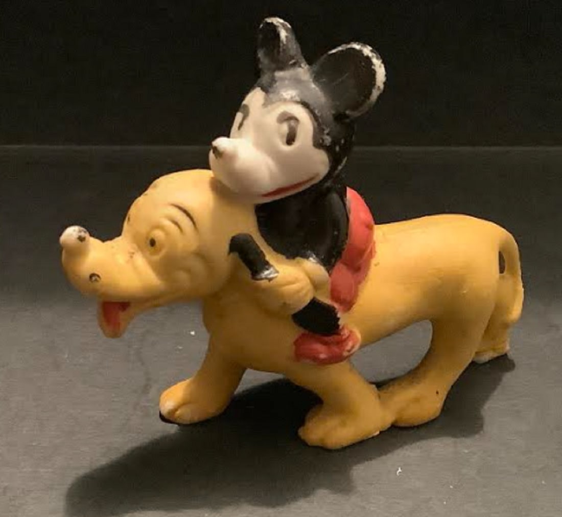 Disney Figurine "Mickey Mouse" "Pluto" Figurine 1930s Japan (1 of 8)