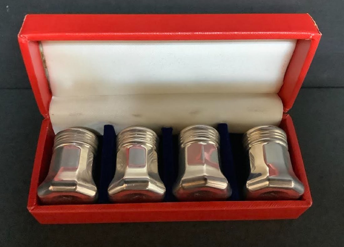 Cartier Sterling salt and pepper stamped cartier sterling (4)with orig box (1 of 6)