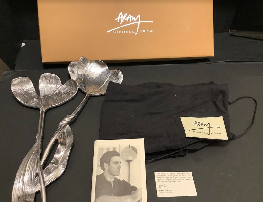 Michael Aram Bone Tulips Serveware with Orig Box and pouch and papers: Michael Aram Bone Tulips Serveware with Orig Box and pouch and papers