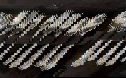 Tiffany & Co Sterling Silver Flatware "English King" Service For 6 NO MONOGRAM