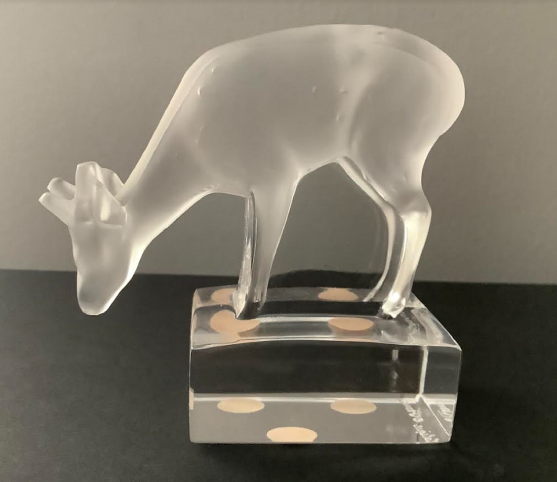 Lalique Signed Crystal Deer Made in France (1 of 7)