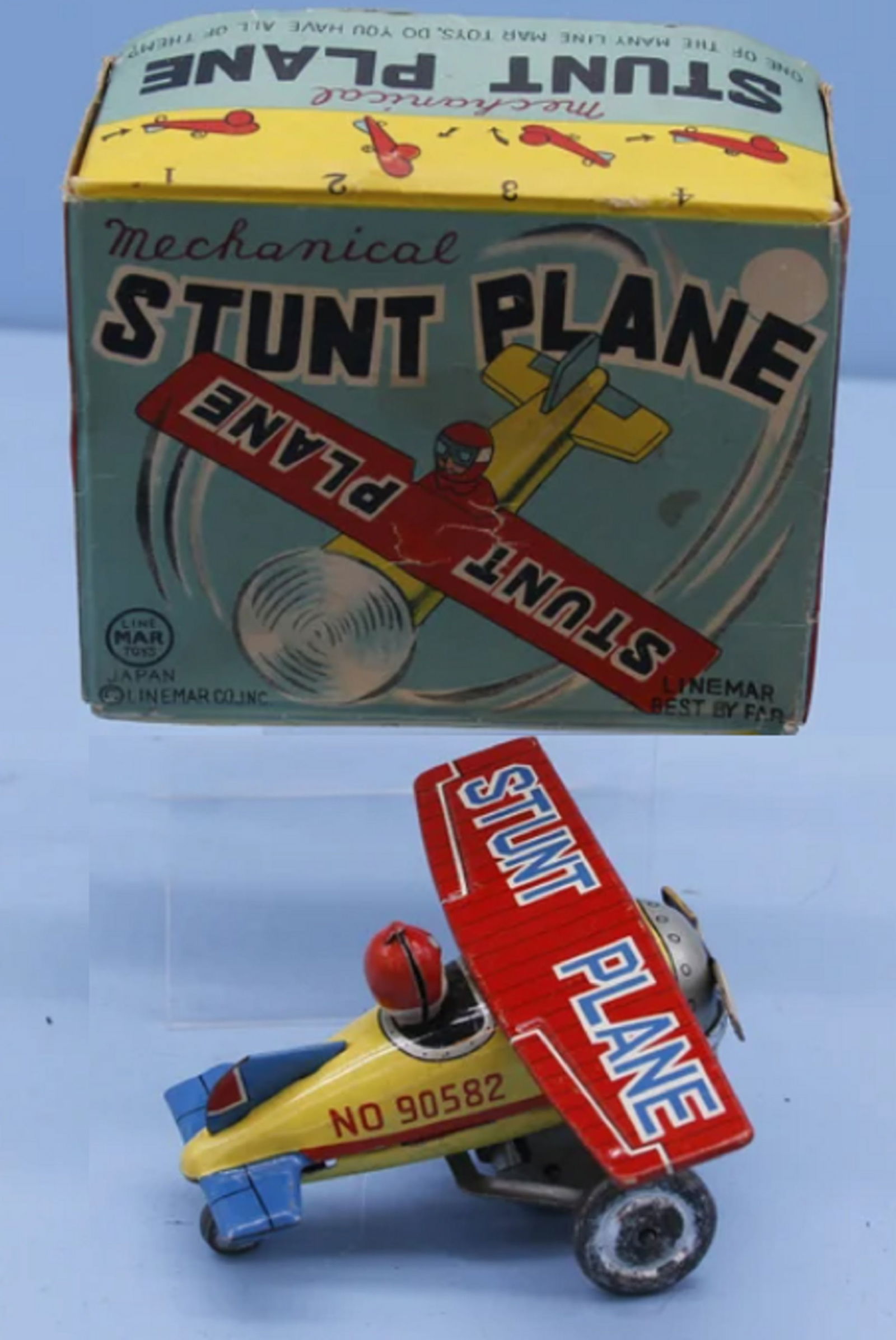 Line Mar Marx stunt plane tin wind up  With original box. Works! Made in Japan (1 of 6)