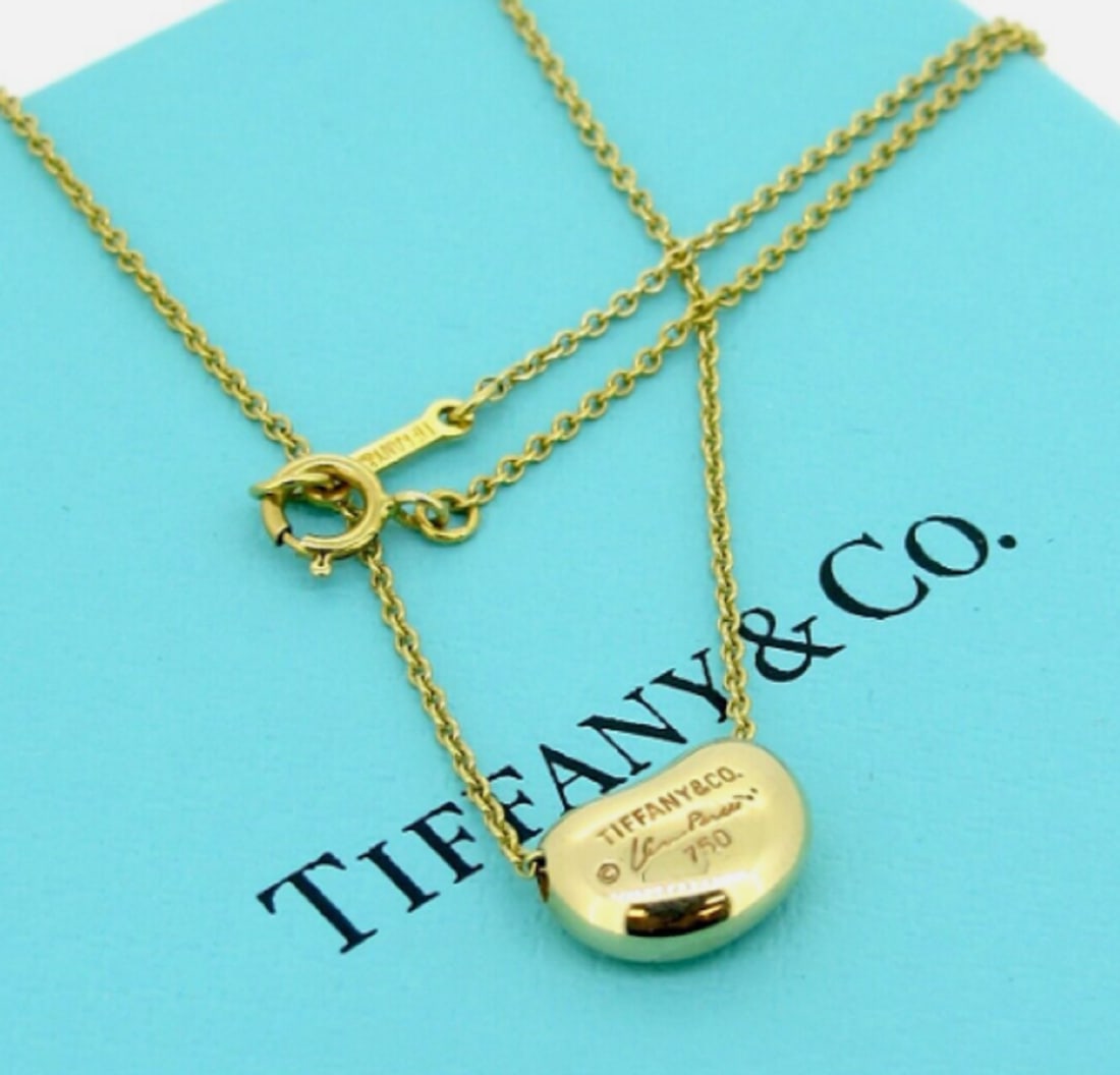 Tiffany & Co. Elsa Peretti 18k Yellow Gold Bean Necklace (1 of 5)