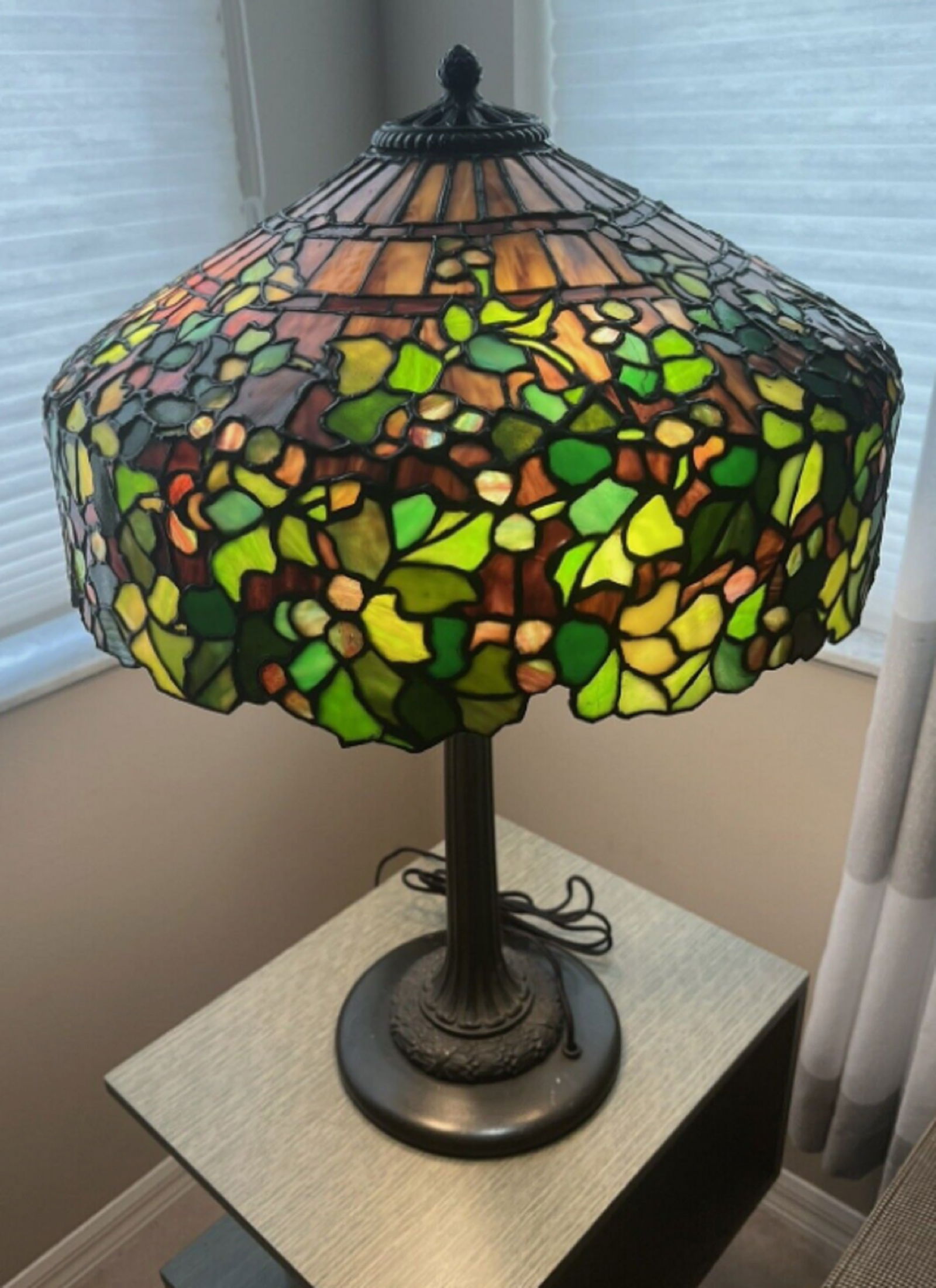 J.A. Whaley Leaded Lamp Grape Trellis Handel Tiffany Studios Era (1 of 12)