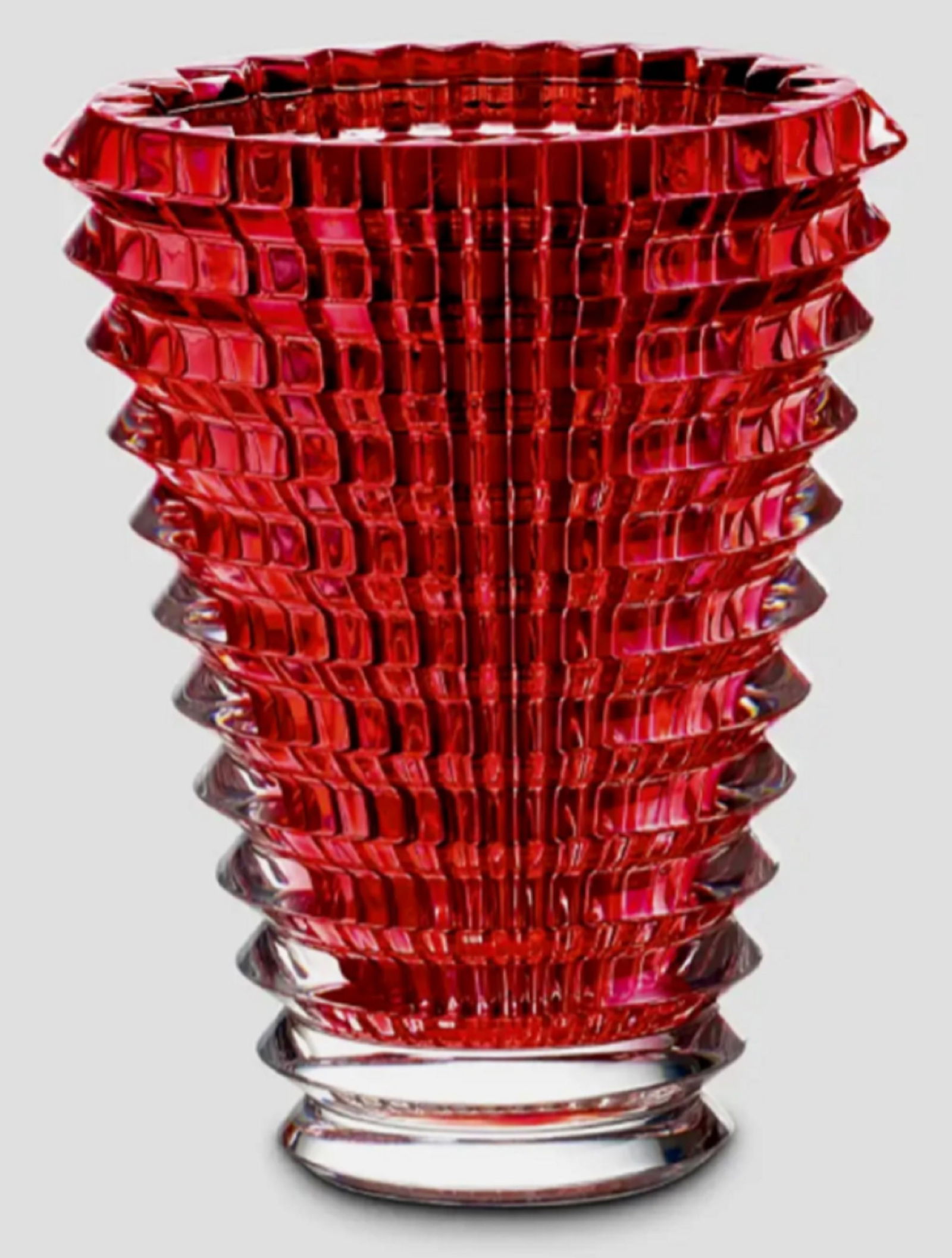 Baccarat Signed Crystal Red Eye Vase made in France (1 of 4)