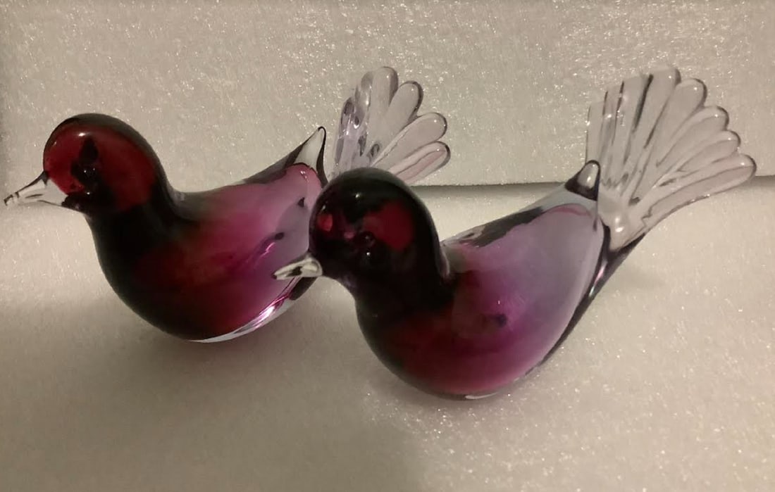 Salviati  Glass Bird Figurines with makers mark sticker (1 of 4)