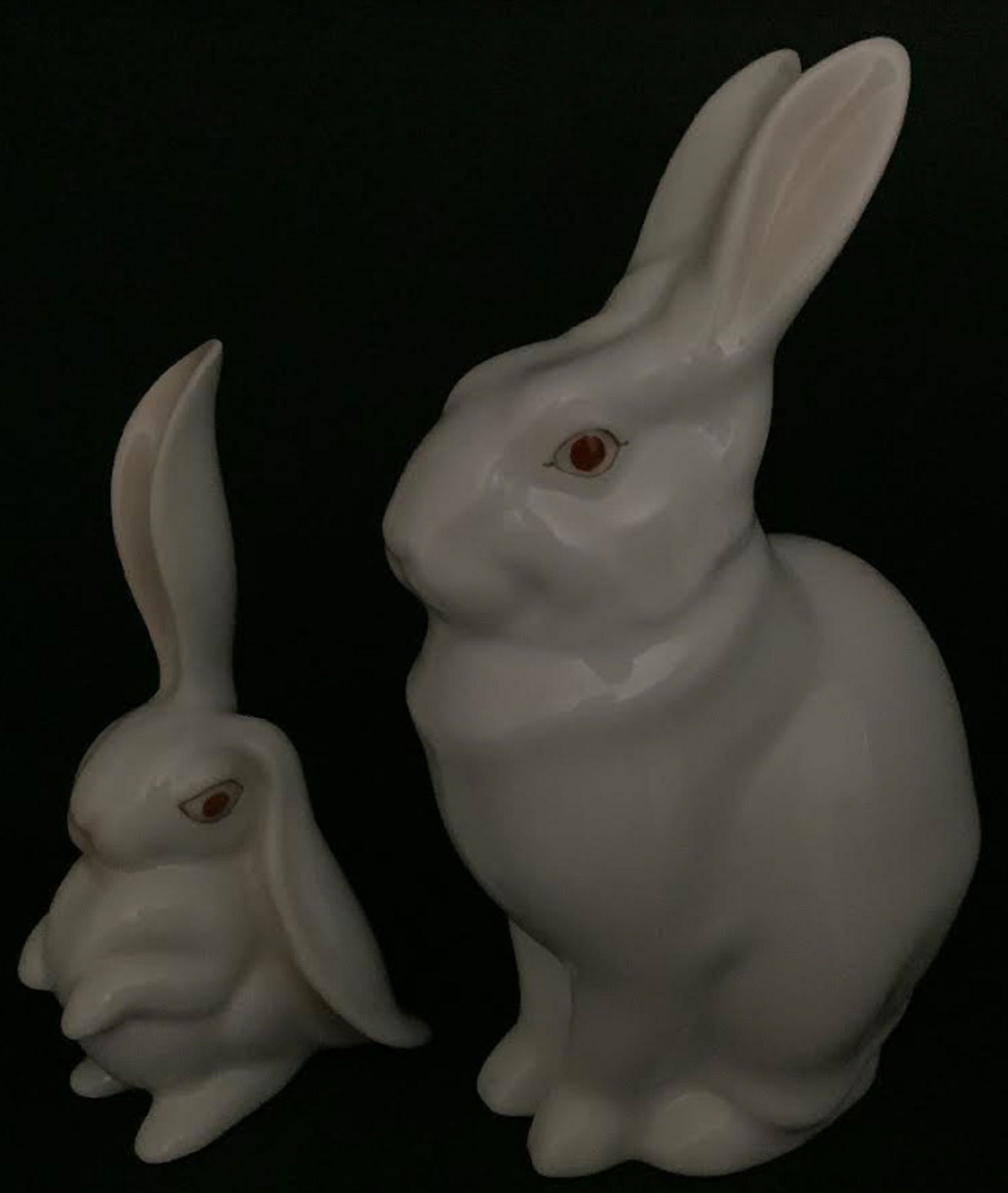 HEREND SIGNED Porcelain BUNNY RABBITS (1 of 6)