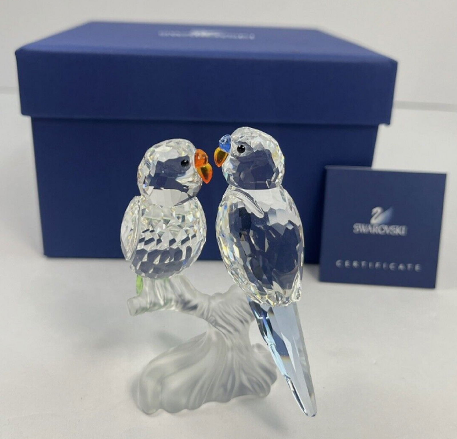 Swarovski Budgies Birds Crystal Figurine With Box Made in Austria (1 of 4)