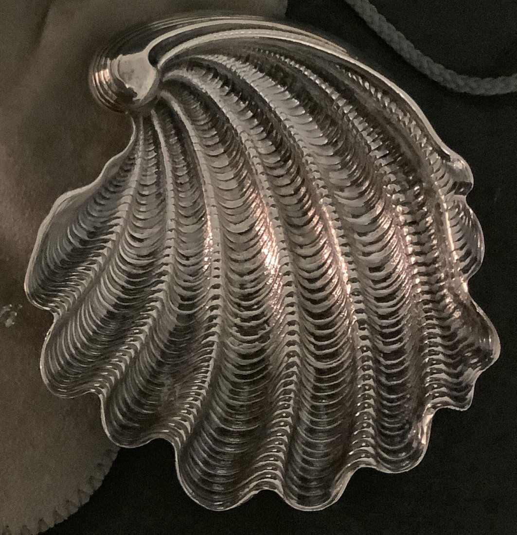 Gianmaria Buccellati Sterling Silver Tridacna shell Dish Bowl With Pouch And Box (1 of 8)