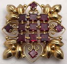 Tiffany & Co. 18k Yellow Gold & Rubies Brooch