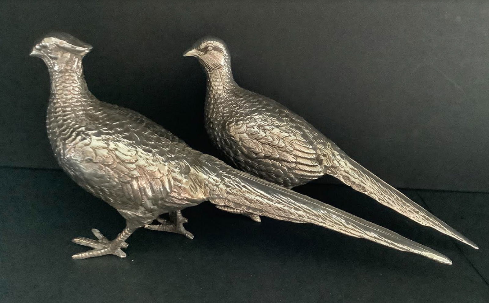 STERLING SILVER LONG ENGLISH PHESANT PAIR (1 of 10)