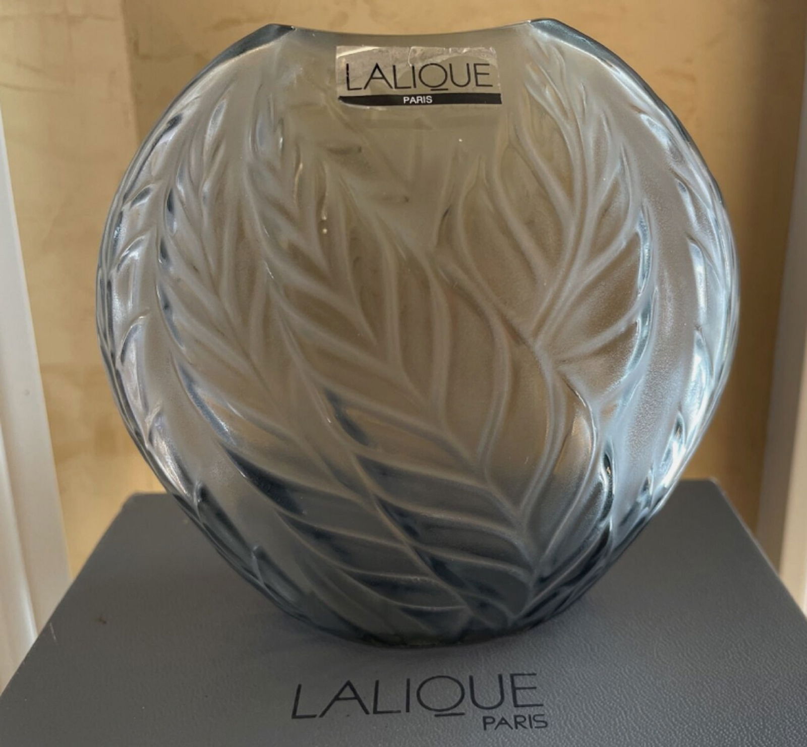 Lalique signed Filicaria Vase with Box Made in France (1 of 5)