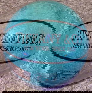 Tiffany Co X Spalding basketball Limited Edtion Size 7: limited edition Tiffany Co X Spalding basketball Size 7. Featuring the iconic Tiffany Blue color, this ball is perfect for basketball enthusiasts and collectors alike. The ball is designed for use in