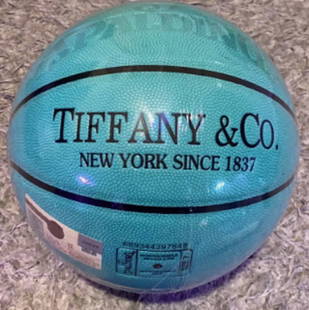 Tiffany Co X Spalding basketball Limited Edtion Size 7: limited edition Tiffany Co X Spalding basketball Size 7. Featuring the iconic Tiffany Blue color, this ball is perfect for basketball enthusiasts and collectors alike. The ball is designed for use in