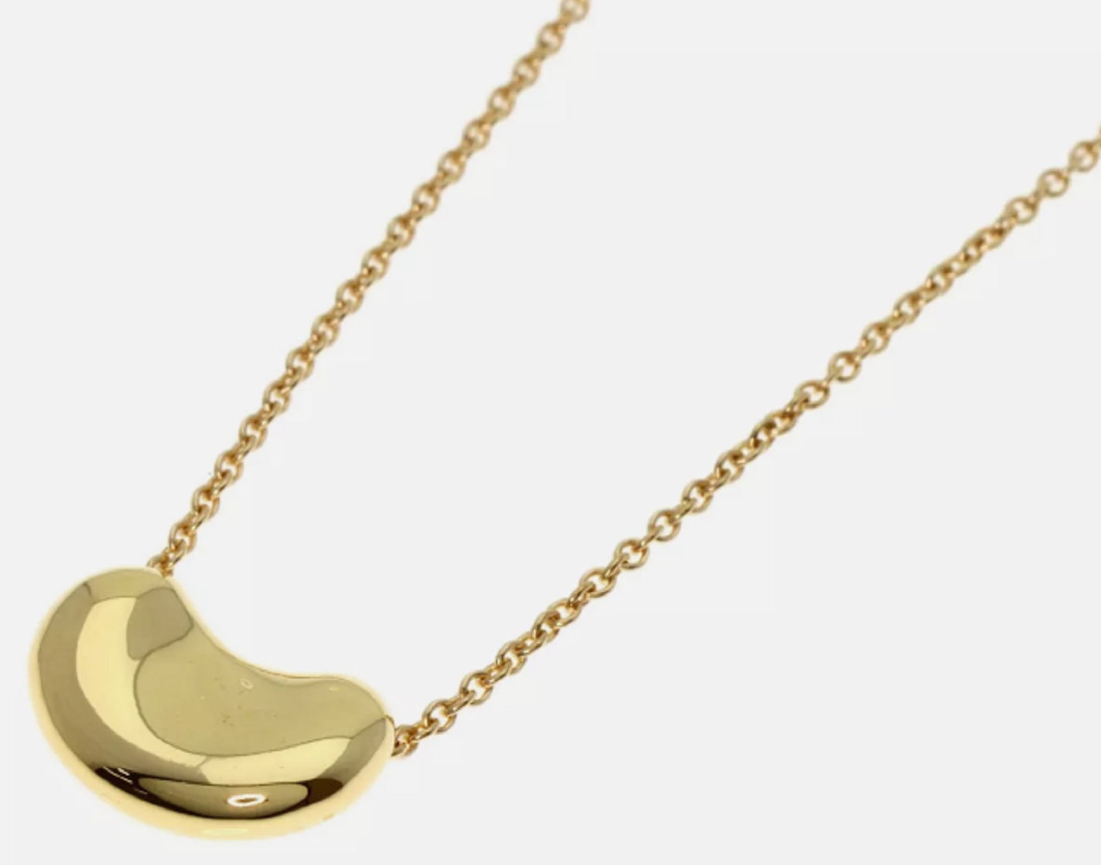 Tiffany & Co Elsa Peretti 18k Yellow Gold 7mm Bean Pendant Necklace With Chain (1 of 4)