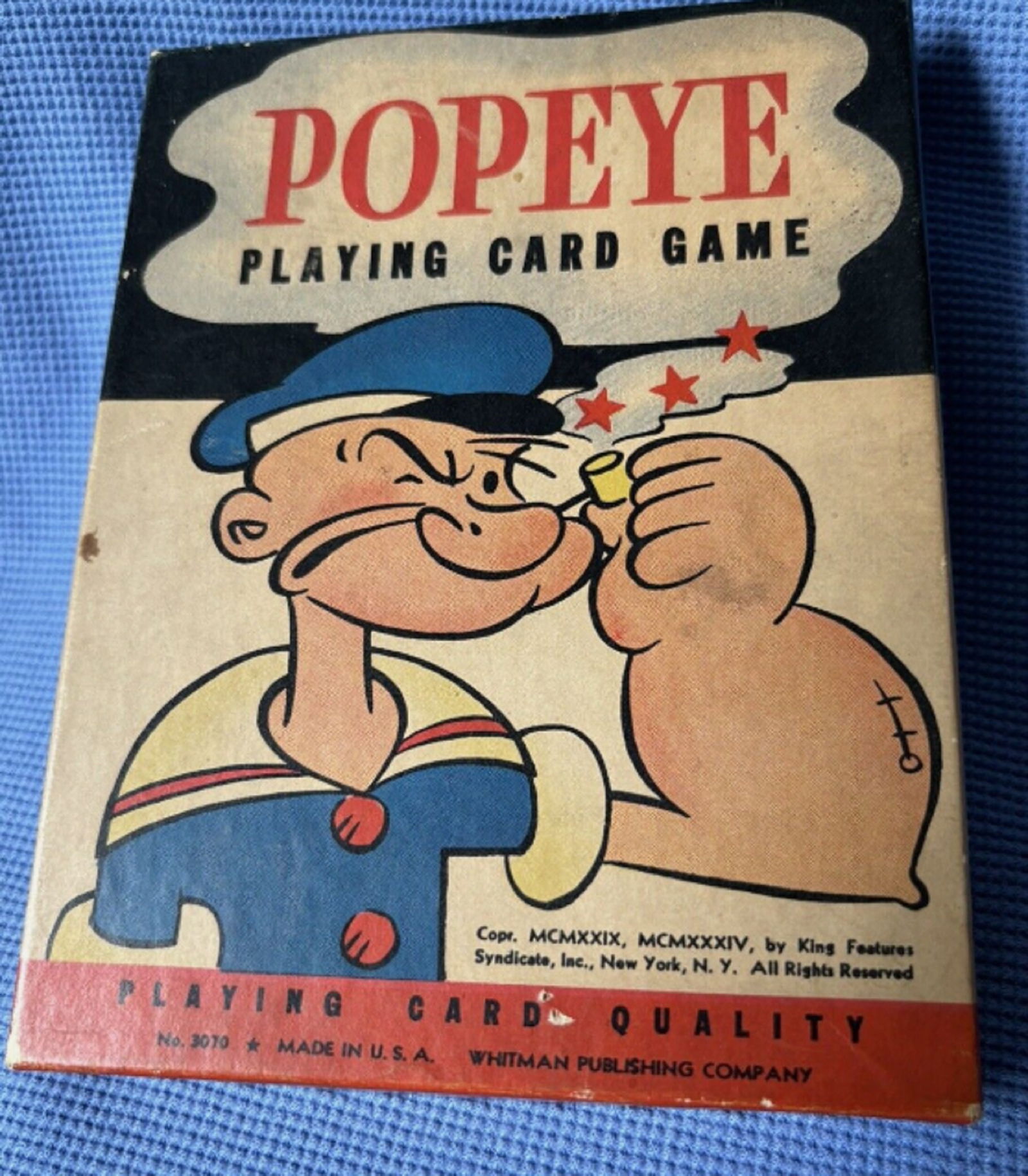 Popeye Vintage 1934 Playing Card Game Whitman 35 Cards With Original Box (1 of 6)