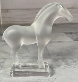 LALIQUE SIGNED TANG HORSE MADE IN FRANCE