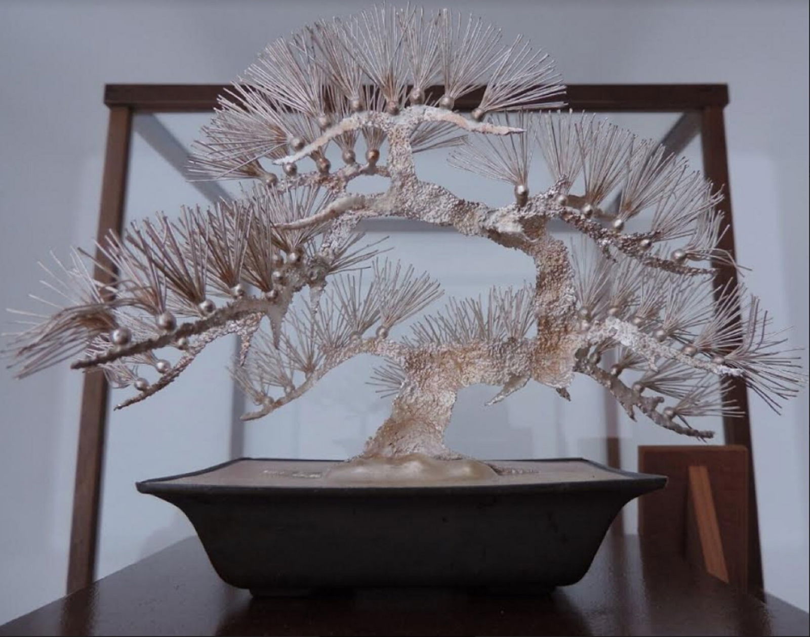 STERLING SILVER JAPANESE BONSAI TREE BY MITSUNORI  MASTERLY HAND- CRAFTED WITH DISPLAY CASE (1 of 6)