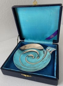 Sterling Silver K.UYEDA Japanese 950 Sterling Silver Shell Footed Bowl 103.3 Grams