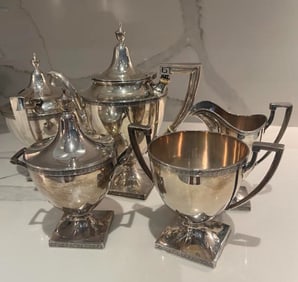 Gorham Sterling Silver Etruscan Tea coffee Service Set 5 pc.