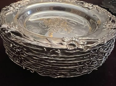 Lebolt  Sterling Silver Bread And Butter Plates 12